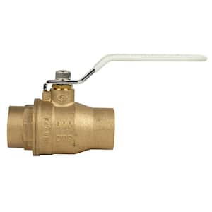 1 in. Lead Free Brass Solder Ball Valve with Stainless Steel Ball and Stem