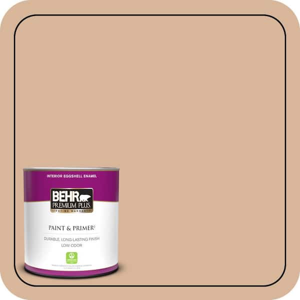 BEHR PREMIUM PLUS 1 qt. #ECC-40-1 Canewood Eggshell Enamel Low Odor Interior Paint & Primer