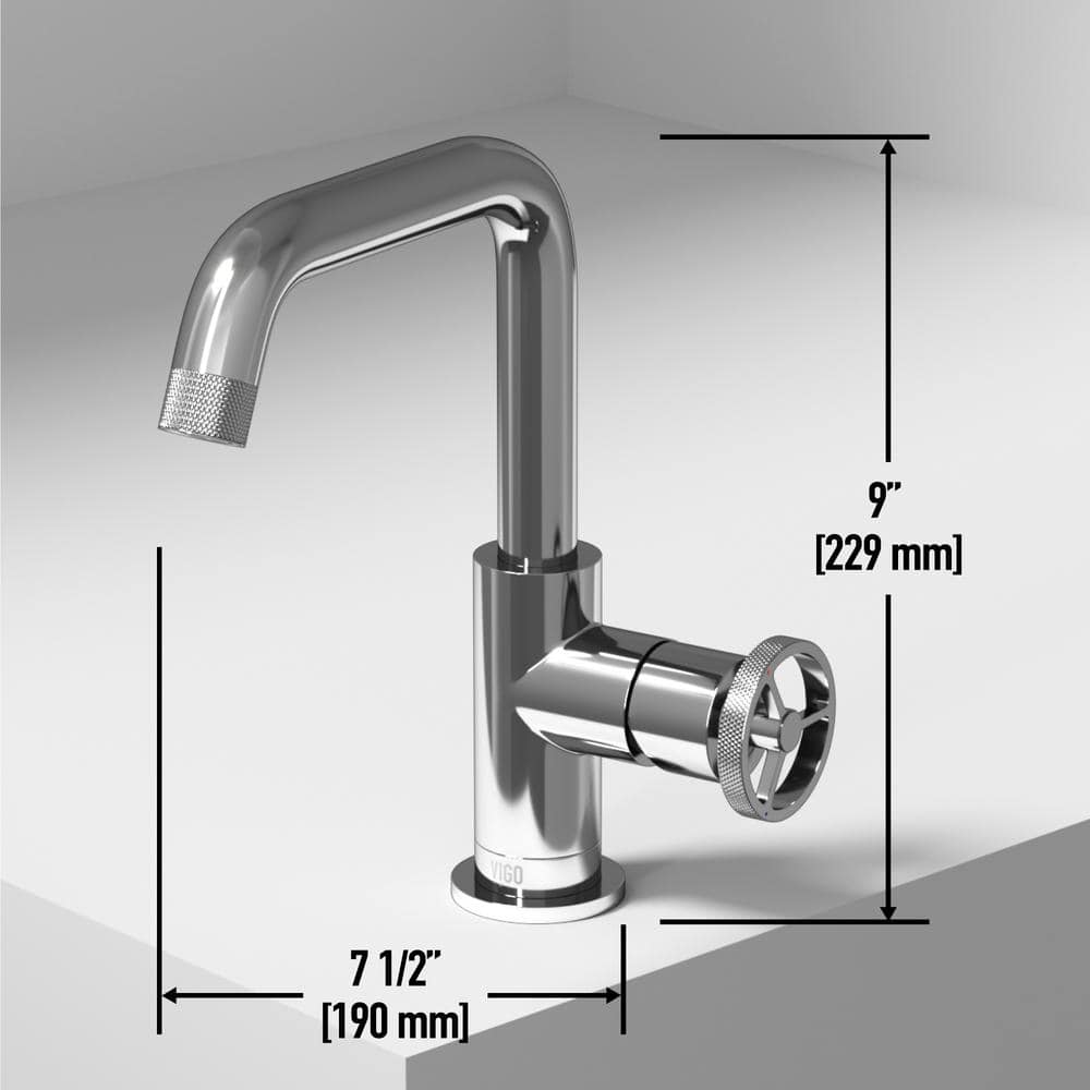 Cass Aerodynamic Wheel Handle Chrome Bathroom Faucet