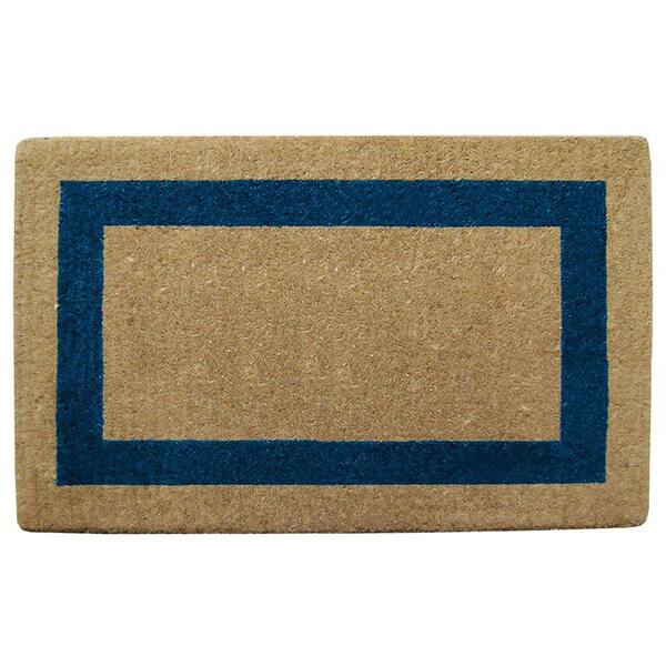 Creative Accents Single Picture Frame Blue 38 in. x 60 in. Coir Door Mat