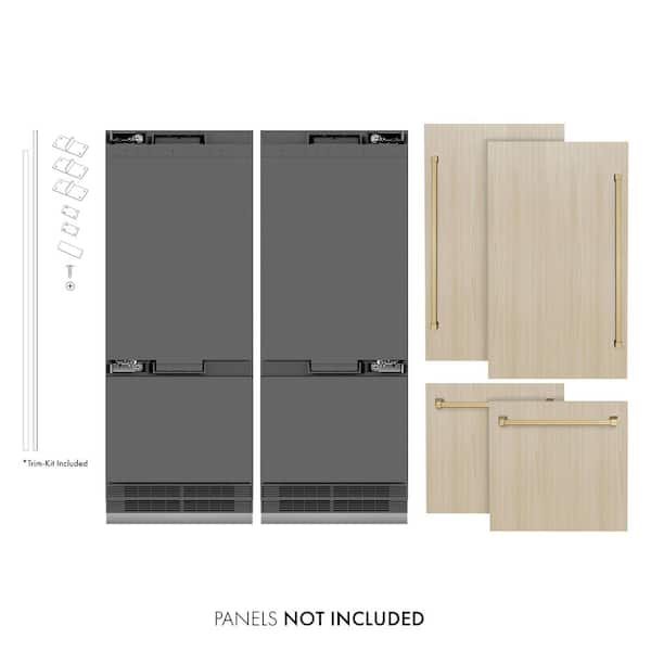 60 in. 32.2 cu. ft. Panel Ready Built-in Bottom Freezer Refrigerator with Graphite Gray Interior and Bronze Accents