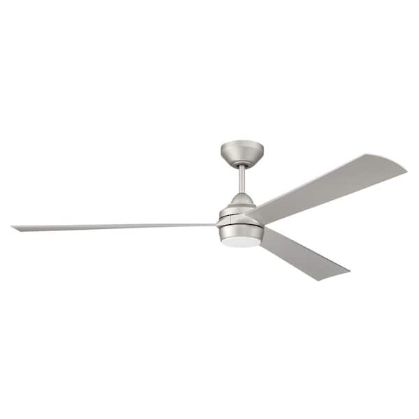 CRAFTMADE Sterling 60 in. Indoor/Outdoor Painted Nickel Finish Ceiling Fan with Smart Wi-Fi Enabled Remote & Integrated LED Light