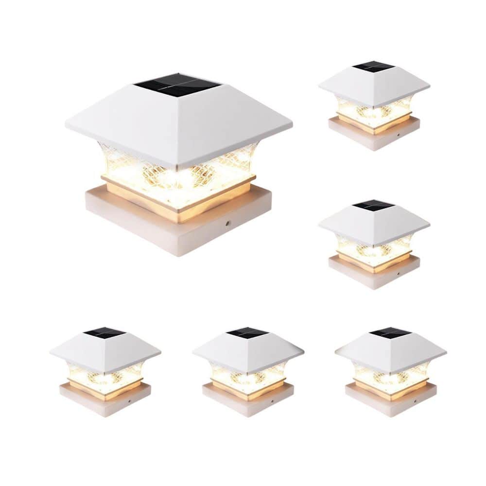 6-Pack Warm White Solar Post Cap Lights for Wooden PVC Vinyl Fence Top, Weatherproof for 3.5x3.5 4x4 4.5x4.5 5x5 Posts price history on PriceWatchPro