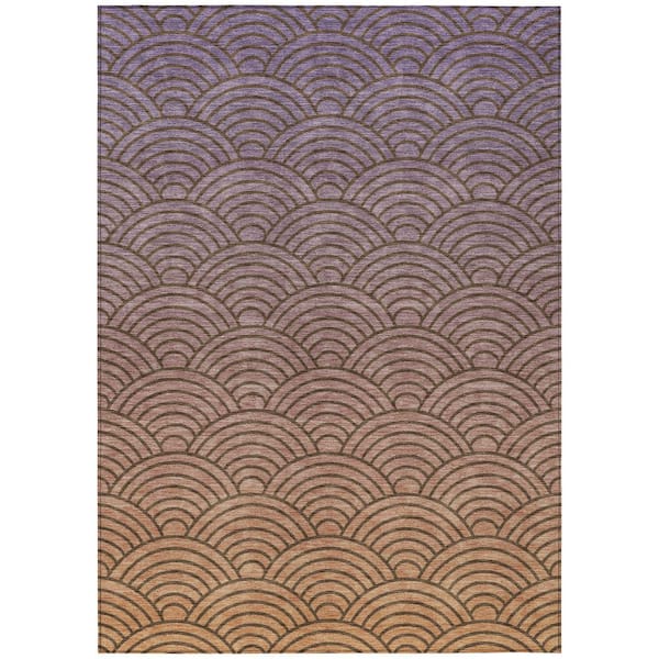 Chantille Machine Washable Indoor/Outdoor Abstract ACN2414 Chocolate 5 ft. x 7 ft. 6 in. Area Rug