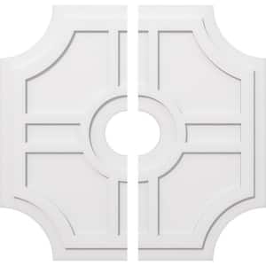 1 in. P X 13-1/4 in. C X 40 in. OD X 7 in. ID Haus Architectural Grade PVC Contemporary Ceiling Medallion, Two Piece
