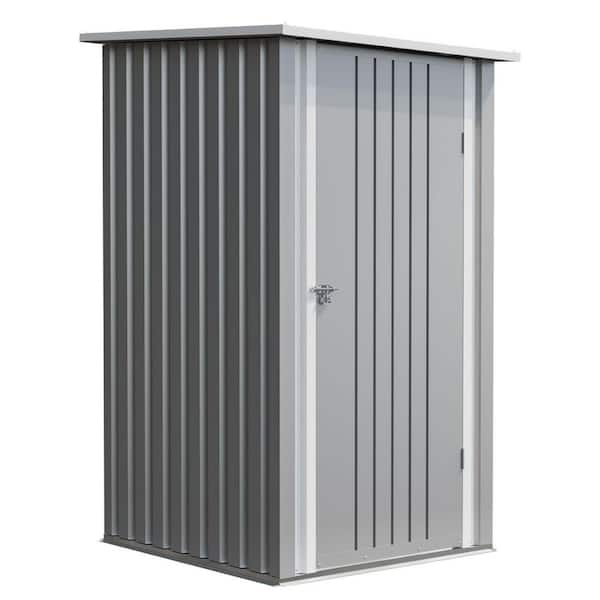 3 ft. W x 3 ft. D Galvanized Steel Outdoor Storage Metal Shed with Sloping Roof and Lockable Door, Gray(9.2 sq. ft. )