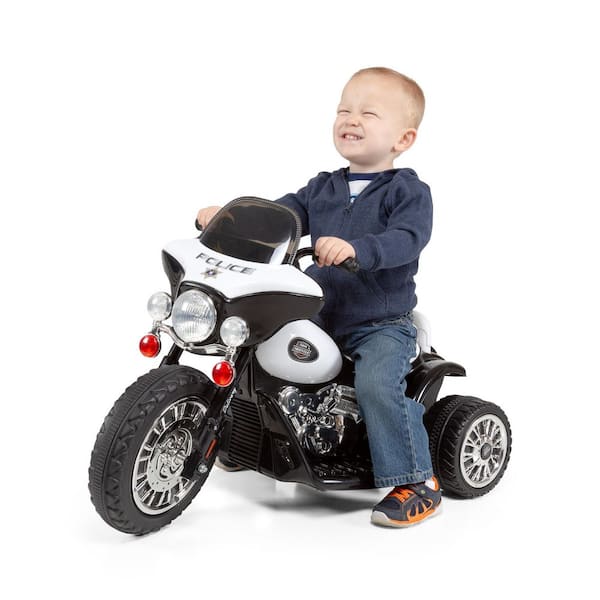 Lil Rider 3-Wheel Battery Powered Police Motorcycle in White