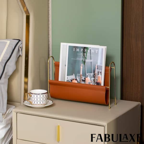FABULAXE 9 in. Magazine Rack, Floor Standing Book Basket
