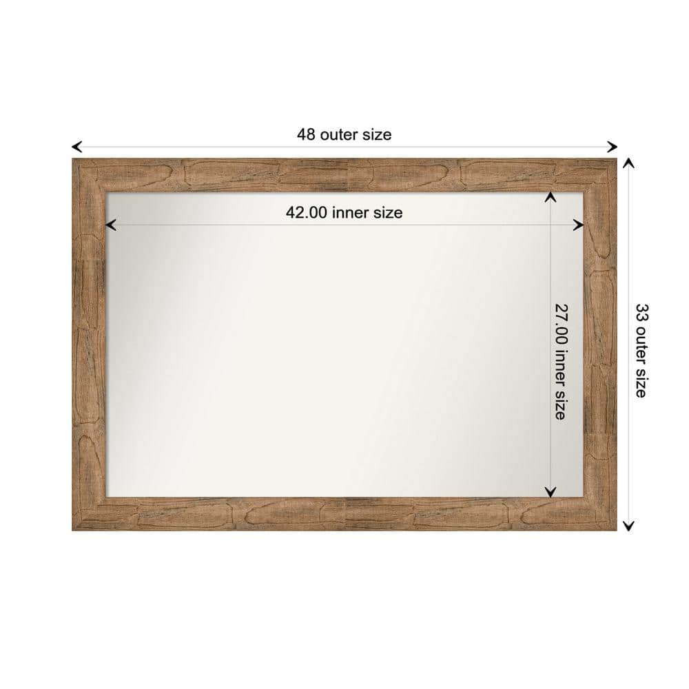 Owl Brown 47.5 in. W. x 32.5 in. Custom Non-Beveled Wood Framed Bathroom Vanity Wall Mirror price history on PriceWatchPro