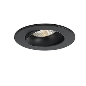 Midway 3.5 in. Round 2700K-5000K Selectable CCT Remodel Regressed Gimbal Integrated LED Recessed Light Kit in Black