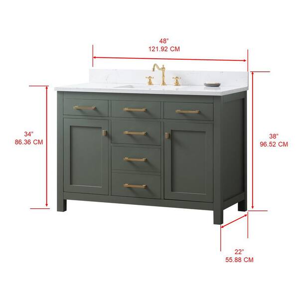 SUDIO Jasper 48 in. W x 22 in. D Bath Vanity in Vintage