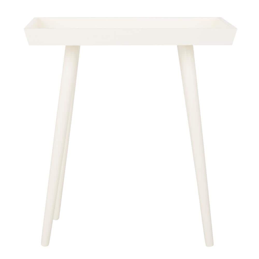 Vintage Finnish Inspired Distressed White Pine Tray Accent Table
