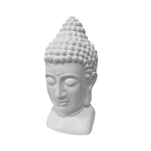 20 in. White Polyresin Buddha Head
