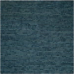 Bohemian Dark Blue/Multi 8 ft. x 8 ft. Square Striped Area Rug