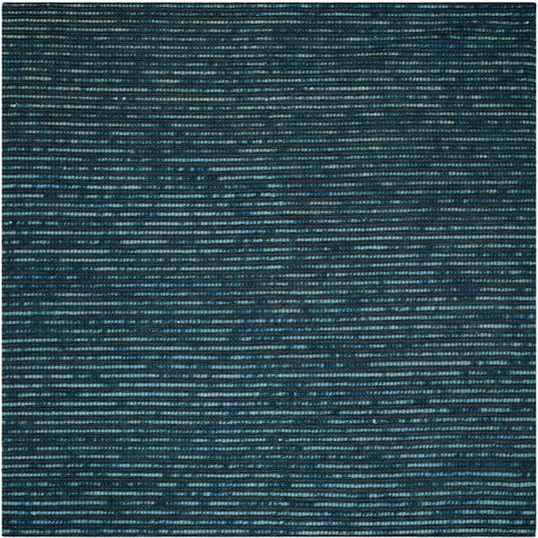 SAFAVIEH Bohemian Dark Blue/Multi 8 ft. x 8 ft. Square Striped Area Rug