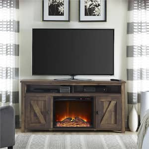 Brownwood Rustic 60 in. TV Console with Fireplace