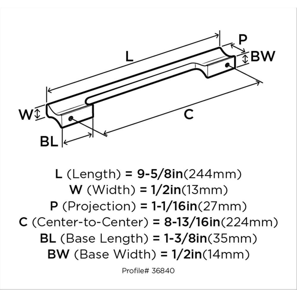 Matte Black Aluminum Cabinet Bar Pull with Mounting Hardware