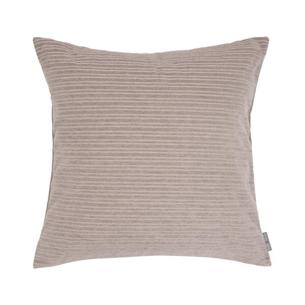 EverGrace Opulence Chenille Stripes Square Pillow 20 in. x 20 in. Dove Gray