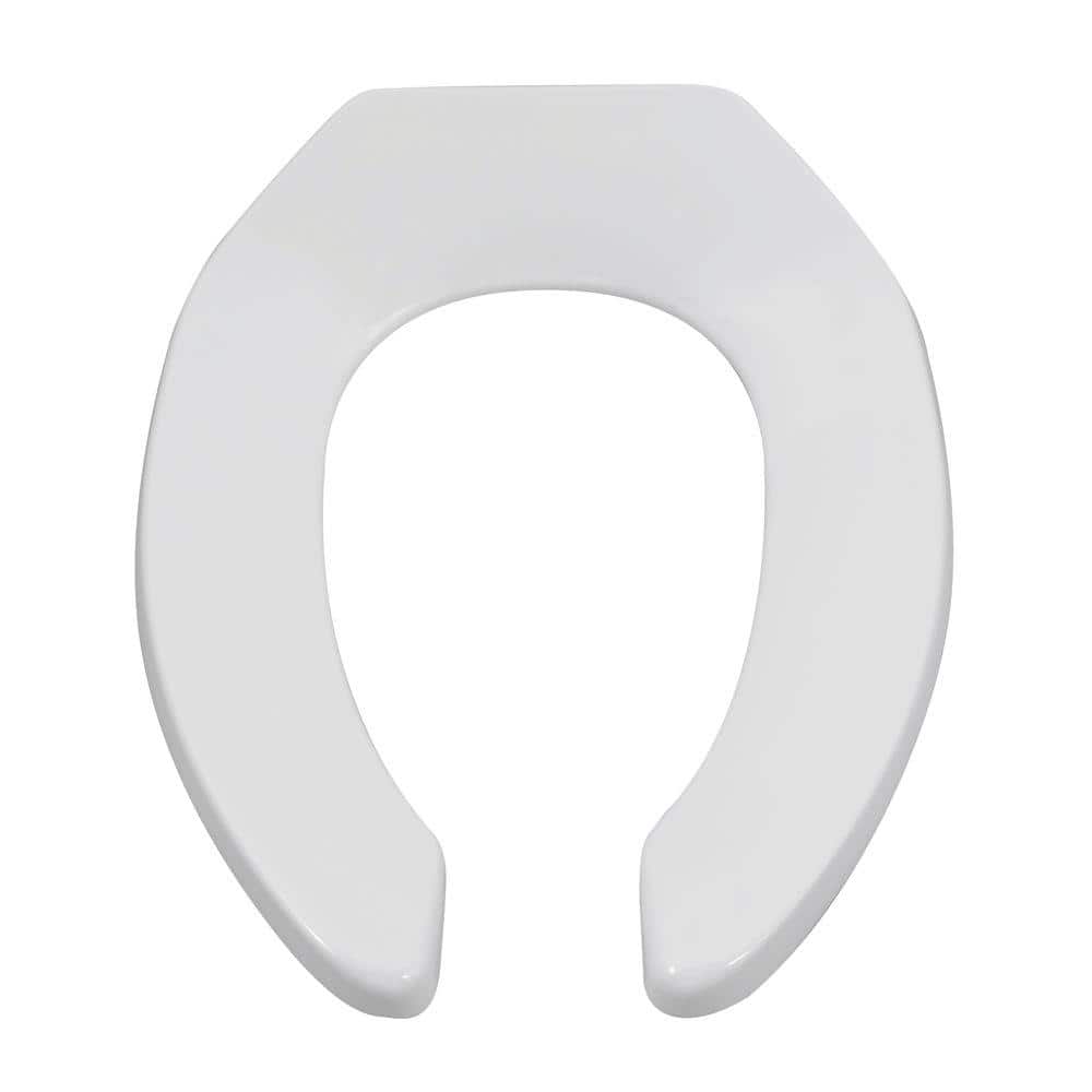 Commercial Elongated Open Front Toilet Seat in White