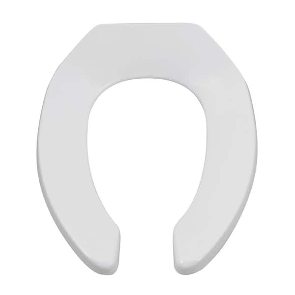 Photo 1 of Commercial Elongated Open Front Toilet Seat in White