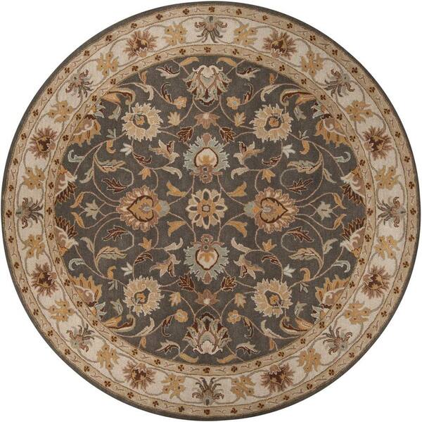Livabliss John Taupe 10 ft. x 10 ft. Round Area Rug
