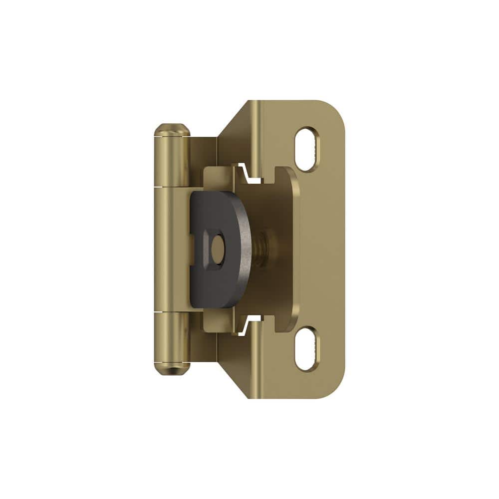 Golden Champagne 1/4 in. (6 mm) Overlay Single Demountable, Partial Wrap Cabinet Hinge (2-Pack) price history on PriceWatchPro