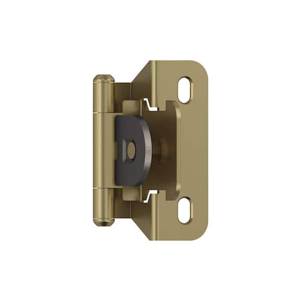 Amerock Golden Champagne 1/4 in. (6 mm) Overlay Single Demountable, Partial Wrap Cabinet Hinge (2-Pack)