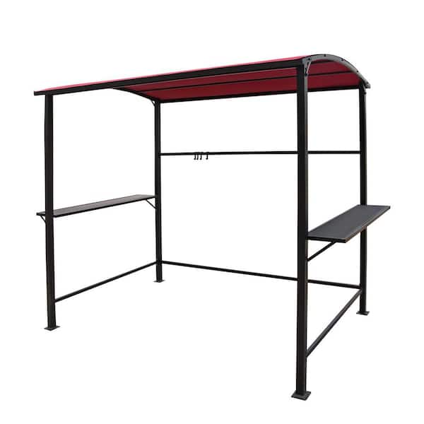 7 ft. x 4.3 ft. Red Grill Gazebo Outdoor Patio Garden BBQ Canopy Shelter