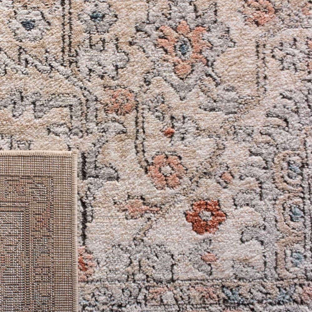 Ivory and Grey Hand-Knotted Synthetic 8' x 10' Area Rug