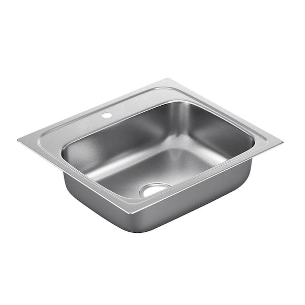 MOEN 2200 Series Drop-in Stainless Steel 15 in. 1-Hole Single Bowl Kitchen Sink