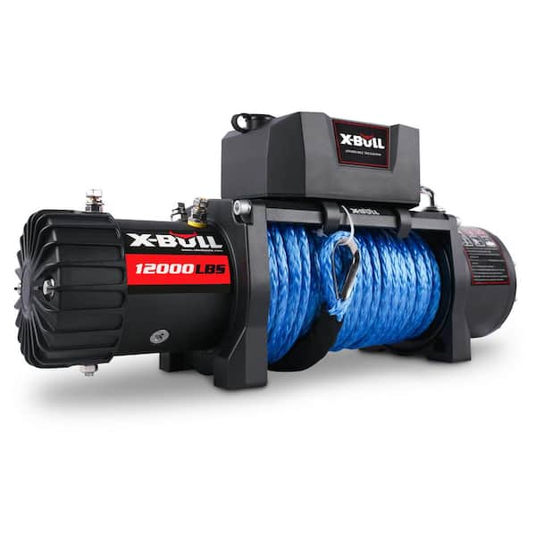 12-Volt 12000 lbs. Electric Winch Synthetic Rope Trailer Towing for Truck Jeep SUV