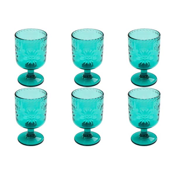 ABODE HOMEWARES Talavera 13 oz. Contemporary Dishwasher Safe Wine Glass Set  (Set of 6) DK25160686 - The Home Depot
