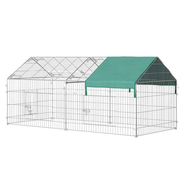 Unbranded Compact 7.21 ft. W x 3.4 ft. D Metal Small Animal Playpen with Roof and Multiple Access Points (24.37 sq. ft. )
