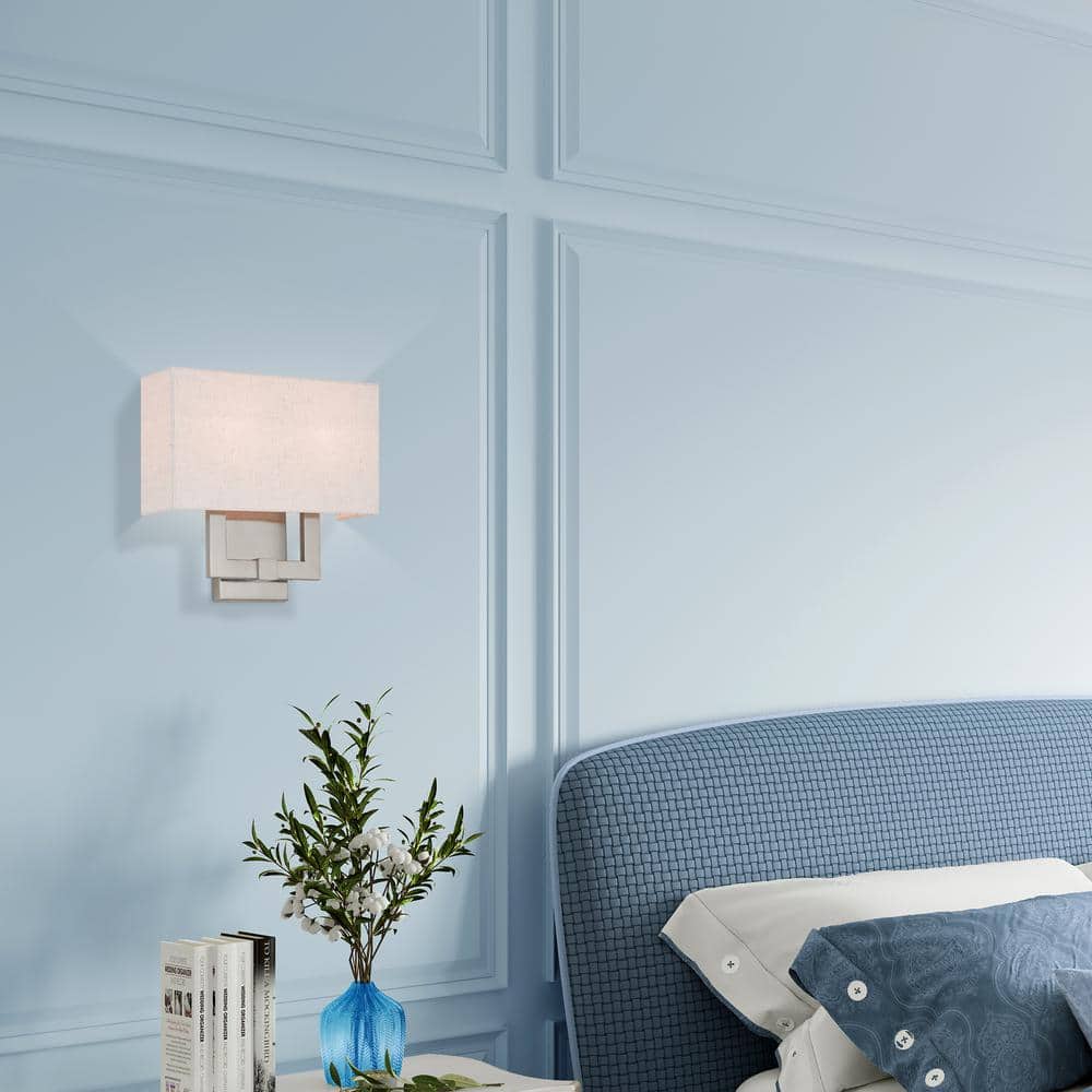 Meridian Modern Brushed Nickel 2-Light ADA Wall Sconce
