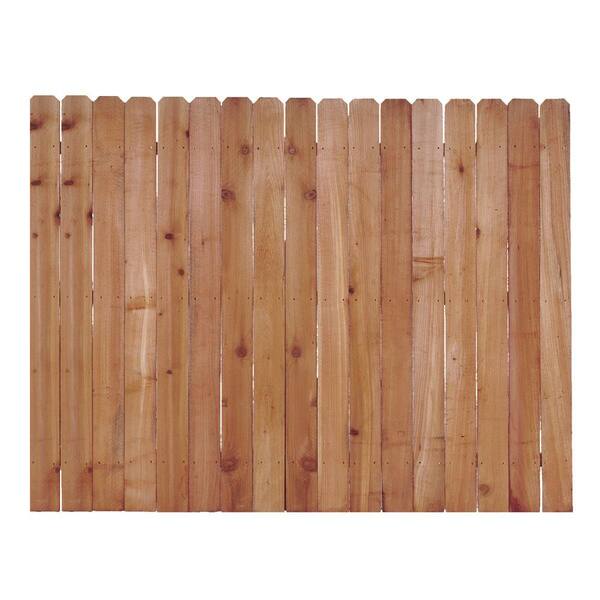6 Ft H X 8 Ft W Western Red Cedar Dog Ear Fence Panel 138126 The Home Depot 6 Ft H X 8 Ft W Western Red Cedar Dog Ear Fence Panel 138126 The Home Depot