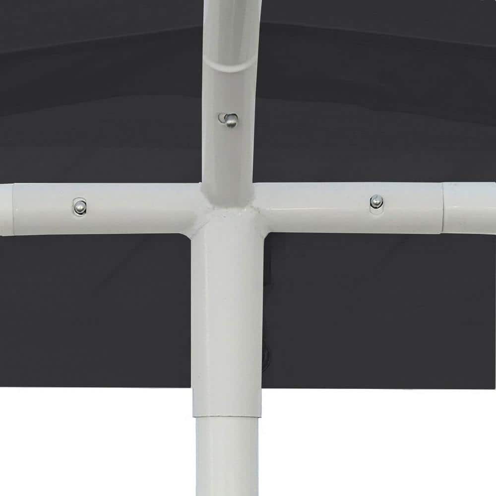 Black 10x20 Vinyl Peak Roof Carport Canopy with Sidewalls