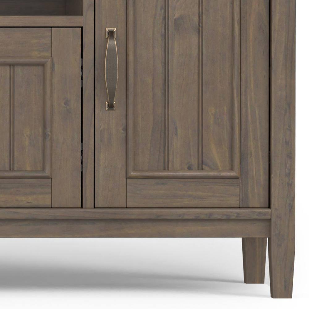 Lev Smoky Brown Solid Wood 72" Wide Contemporary TV Media Stand