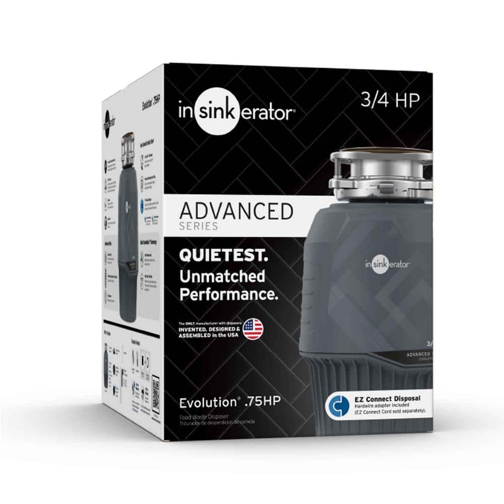 Evolution 3/4 HP Gray Stainless Steel Continuous Feed Garbage Disposal