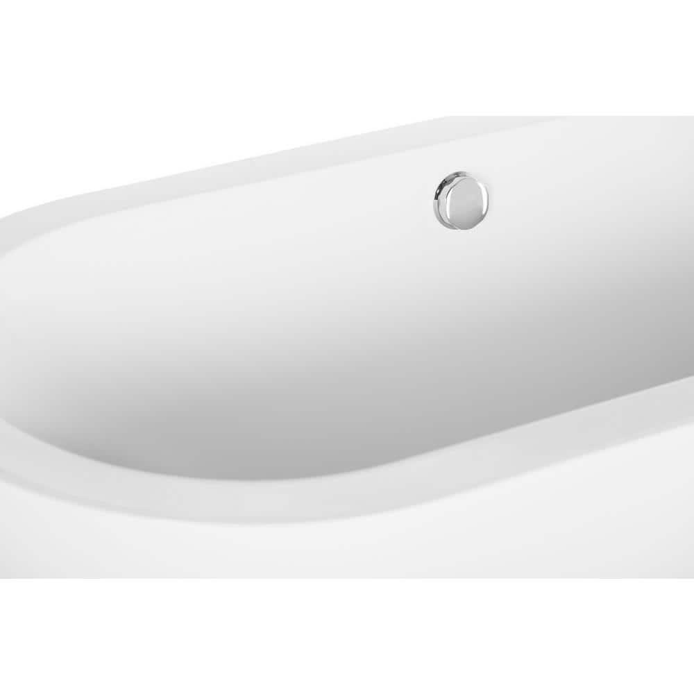59'' White Acrylic Freestanding Soaking Bathtub