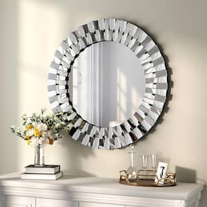31.5 in. W x 31.5 in. H Round Framed Decorative Wall Mirror