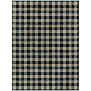 Rogers Navy 5 ft. x 7 ft. Gingham Area Rug