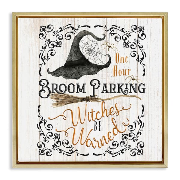 Stupell Industries Rustic Broom Parking by Deane Beesley 1 Piece Floater Frame Graphic Print Typography Poster Art Print 18 in. x 18 in.