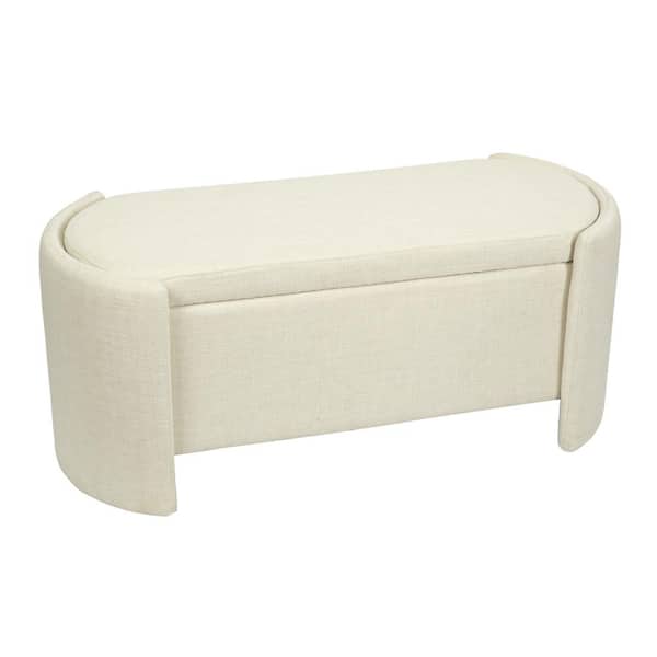 Warehouse of Tiffany White Fabric Finish Sorin Accent Dining Bench 46 in.