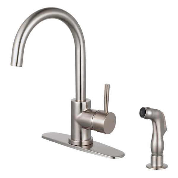 Concord Single-Handle Standard Kitchen Faucet and Side Sprayer in Brushed Nickel