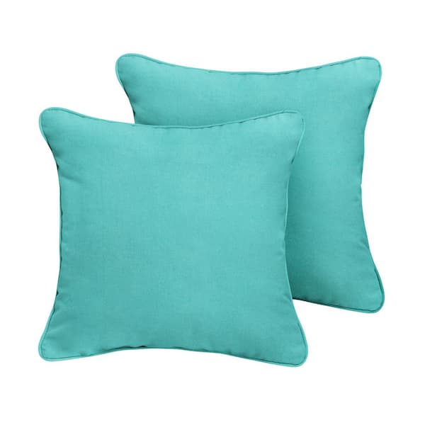 SORRA HOME Sunbrella Canvas Aruba Outdoor Corded Throw Pillows (2-Pack)