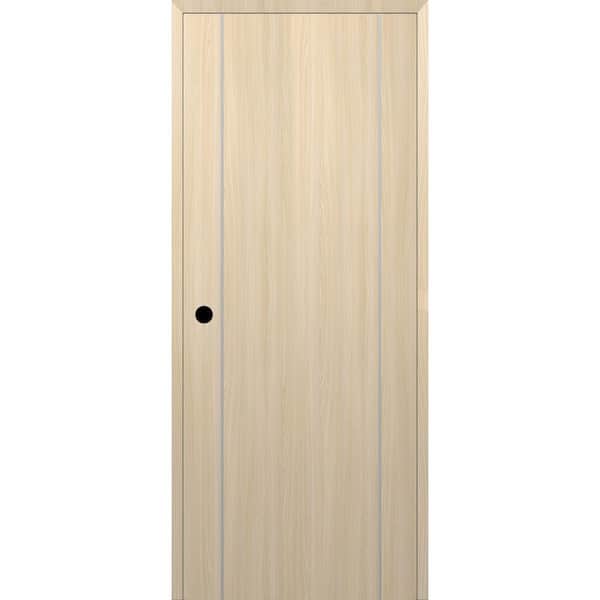 Belldinni Optima 2U DIY-Friendly 28 in. x 80 in. Right-Hand Solid Core Loire Ash Composite Single Prehung Interior Door