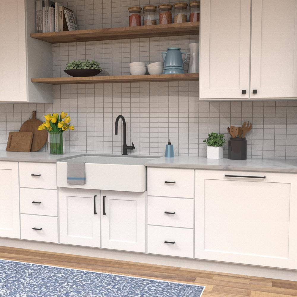 Matte Black Modern Kitchen Cabinet Handles with Mounting Hardware, 6-5/16"