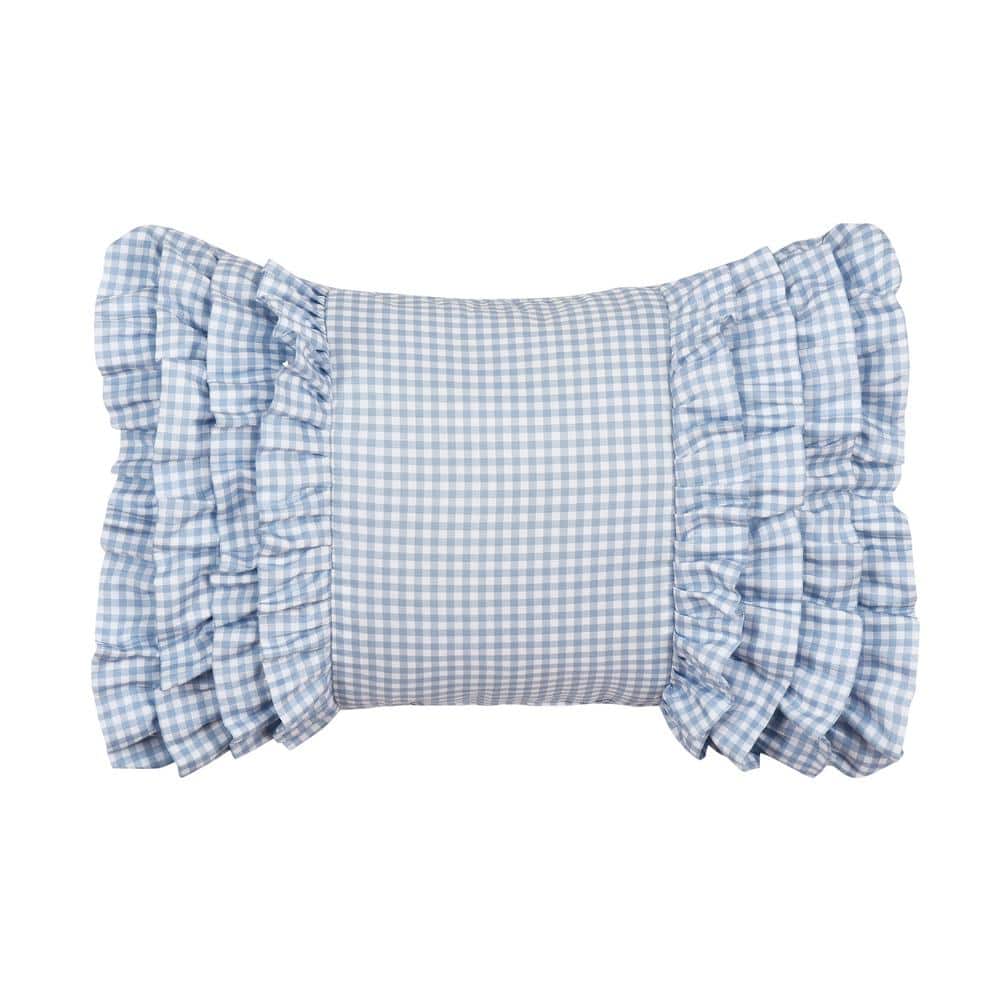 Kourtney Blue Polyester Floral Boudoir Decorative Throw Pillow 13 In. L X 1