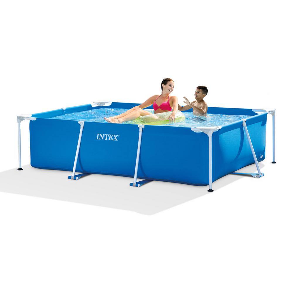 Intex 86" Blue Rectangular Frame Above Ground Pool