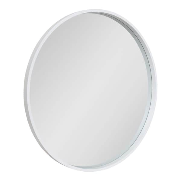 Kate and Laurel Medium Round White Modern Mirror (32 in. H x 32 in. W)